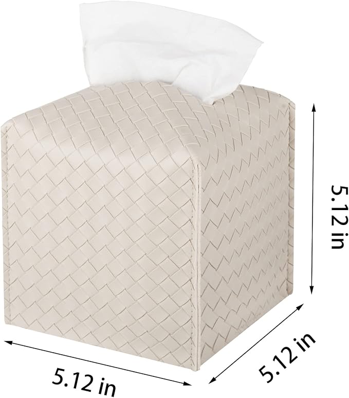 Tissue Box Cover PU Leather Tissue Holder Square Facial Tissue Case Facial - Image 6