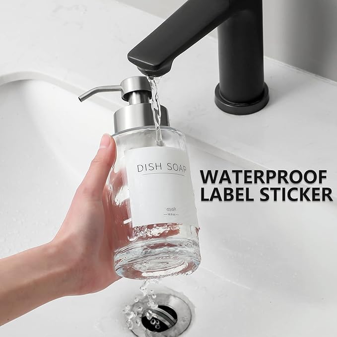 Foaming Soap Dispenser Set, 12 Oz Glass Hand Soap Dispenser - Image 7