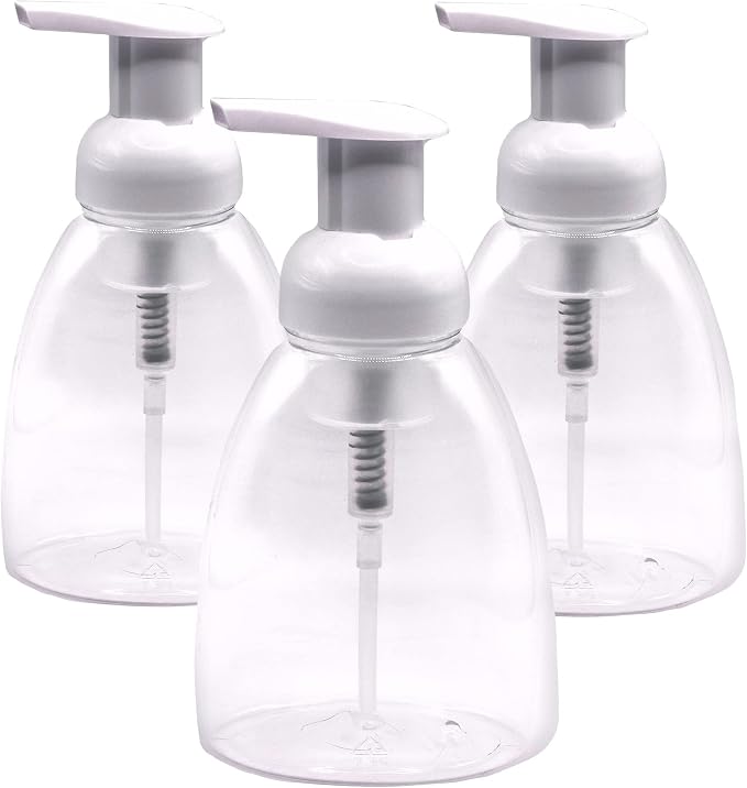 Clear Plastic Foaming Bathroom Countertop Soap Dispensers, Foaming Pump Bottles by BayStateImporters