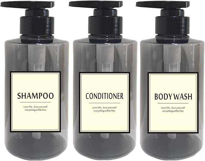 300ml Travel Shampoo Bottles Refillable, Empty Pump Plastic Dispensers 10 oz by PimyRcyi