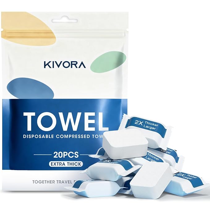 KIVORA Extra Thick Compressed Towel Tablets – Disposable Face Towels & by Unknown