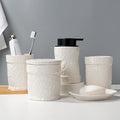White Bathroom Accessory Set 5PCS, Ceramic Bathroom Accessories Set, Minimalist by ANTISSHOME