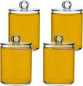 Mustard Yellow Qtip Holder Organizer Dispenser Cotton Swabs Cans Plastic Jars by SHJI