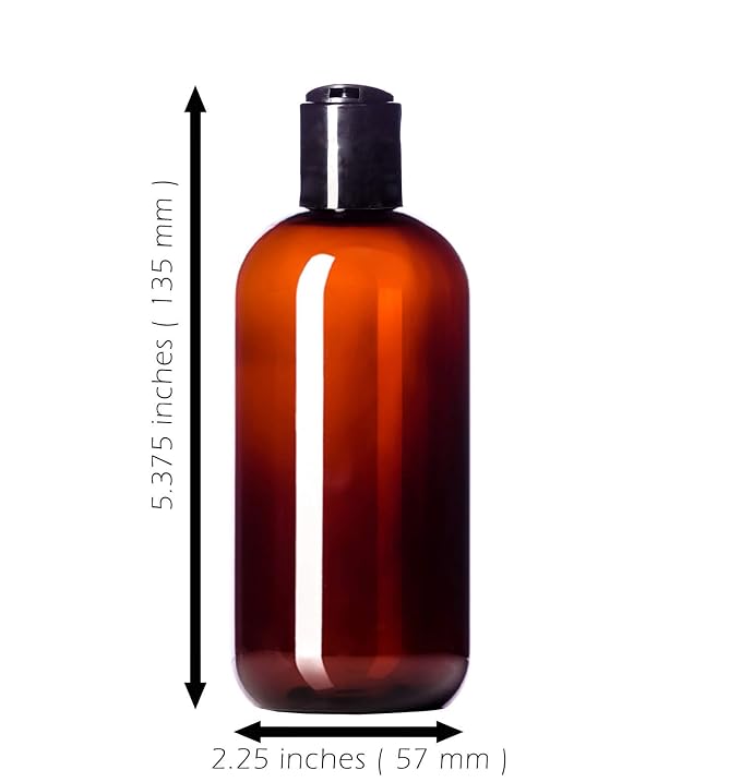 8oz Plastic Amber Bottles BPA-Free Squeeze Containers - Image 4