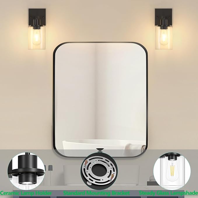 Licperron Black Vanity Wall Sconces Set of Two, Modern Sconces Wall Lighting - Image 4