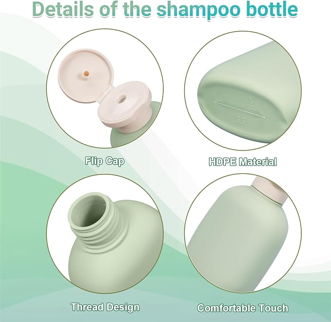 3.4 oz Small Plastic Travel Shampoo Bottles, Empty Plastic Squeeze Bottles - Image 4