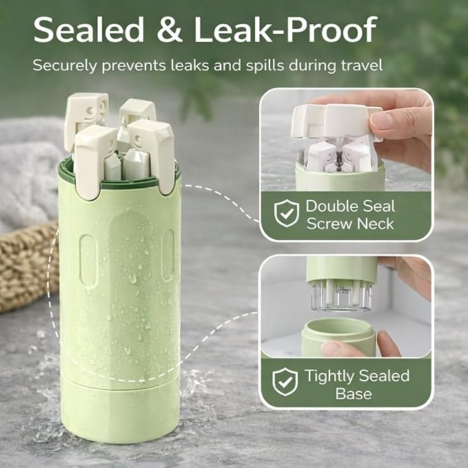 4-in-1 Travel Bottles for Toiletries, Travel Pump Bottle，Leak-Proof Shampoo - Image 5