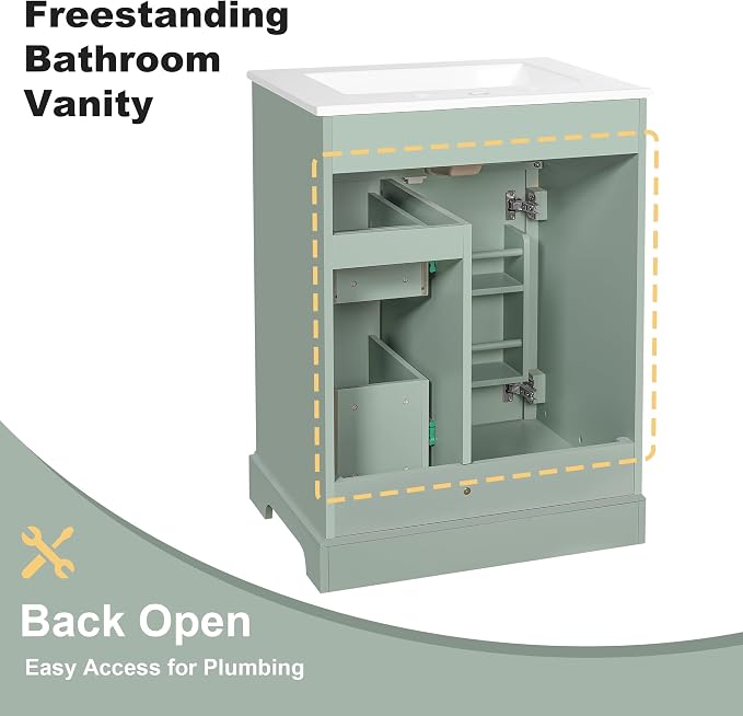 Harper & Bright Designs 24" Bathroom Vanity - Image 5
