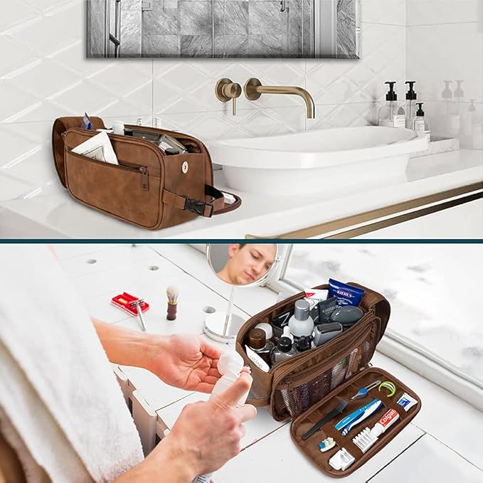 PAVILIA Toiletry Bag for Men, Travel Essentials Shaving Dopp Kit, Mens Travel - Image 5