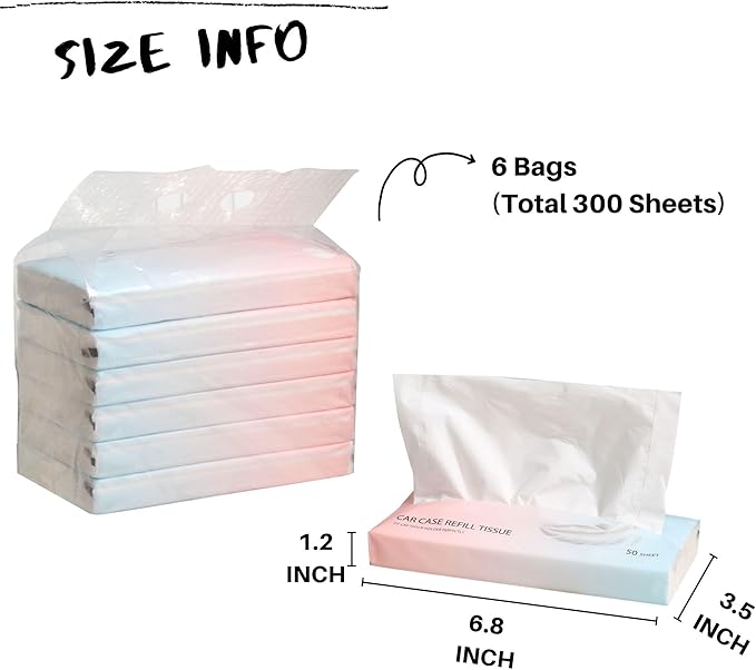 Car Tissue Refills 300 Sheets Facial Tissues Refills - Image 2