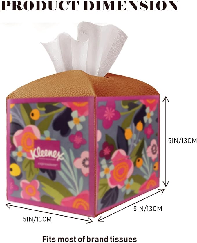 Tissue Box Cover Holder Square Tissue Cube Cover PU Leather Tissue Organizer - Image 5