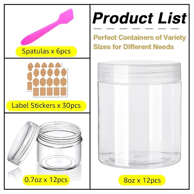 AMORIX 8oz Clear Plastic Jars - Image 4