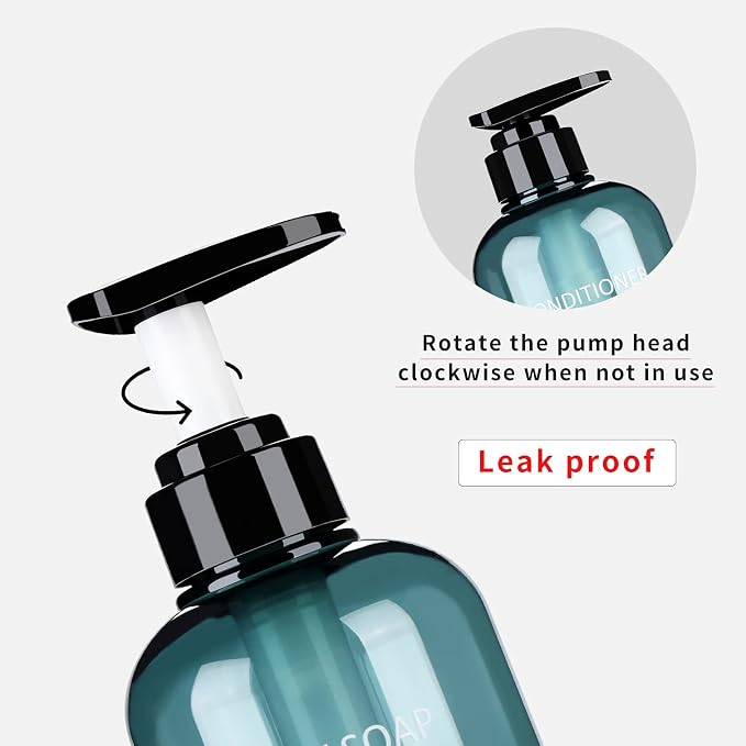 Shampoo and Conditioner Dispenser Bottles-3pcs 16.9oz Plastic Empty Refillable - Image 4