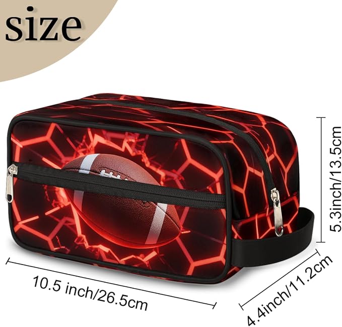 Futuristic Style American Football Toiletry Bag - Image 3