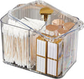 Qtips Holder Bathroom Container, 3-Section Cotton Ball/Swabs Dispenser by WIWIUXY