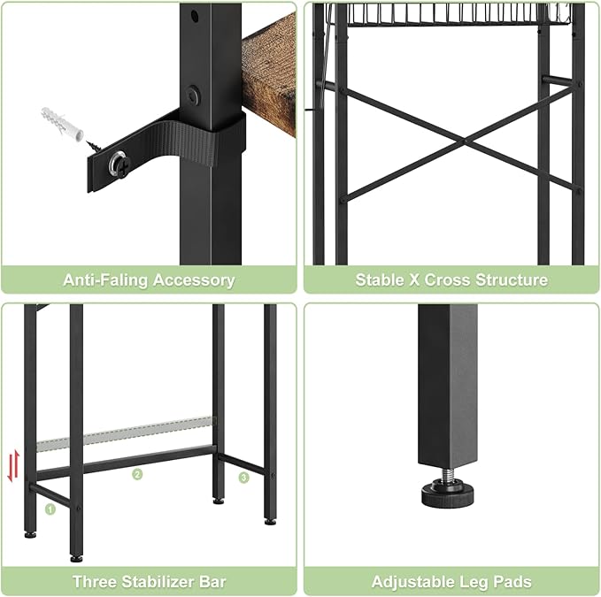 Over-The-Toilet Storage Rack, 4-Tier Bathroom Organizer Shelf Over Toilet - Image 6