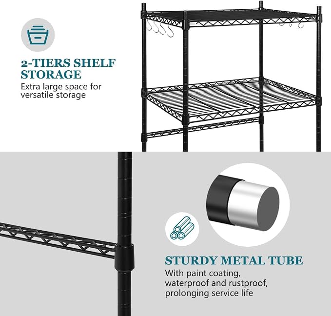 KELIXU Mini Fridge Shelf 2-Tier Metal Mini Fridge Stand - Image 5