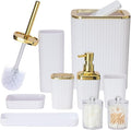 Bathroom Accessories Set, 9 Piece White Bathroom Sets Complete by Viowil