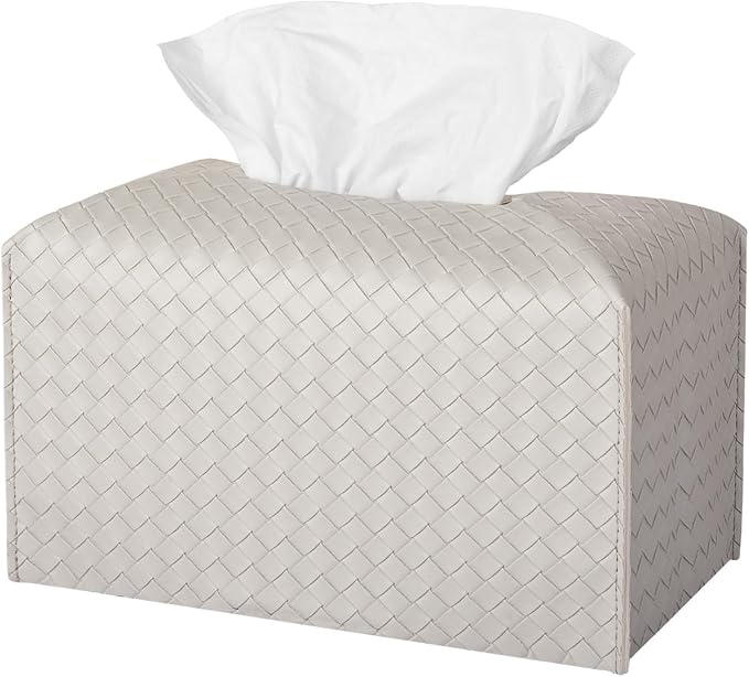 Tissue Box Cover PU Leather Tissue Holder Square Facial Tissue Case Facial by zoocatia