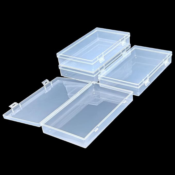 4 Pack Rectangular Clear Plastic Storage Containers Box - Image 8