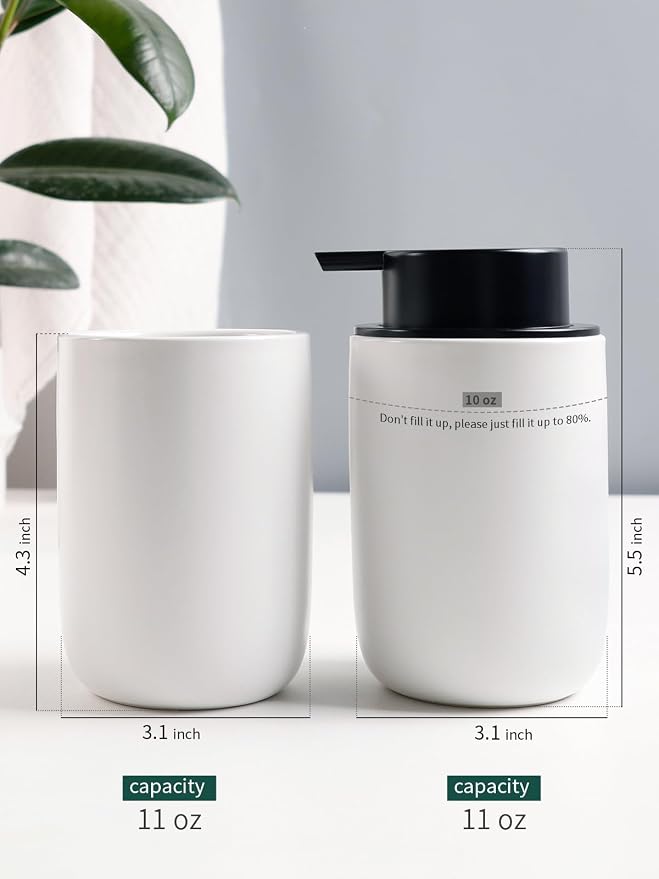 Bosilunlife Soap Dispenser and Toothbrush Holder Set - 11Oz Foam Soap Dispenser - Image 2