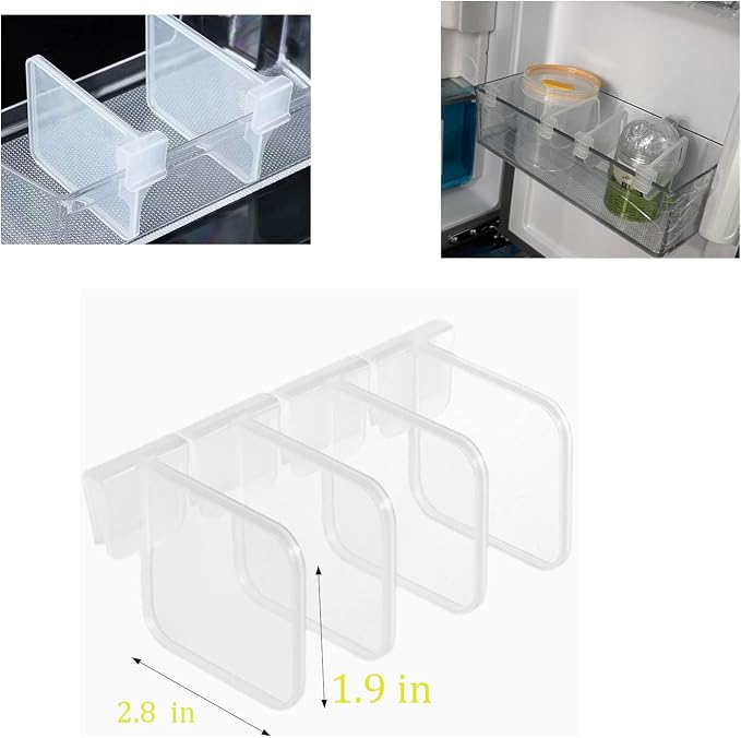 20 pcs Fridge Divider Set, Plastic Retractable Fridge Door Organizer Clip - Image 2