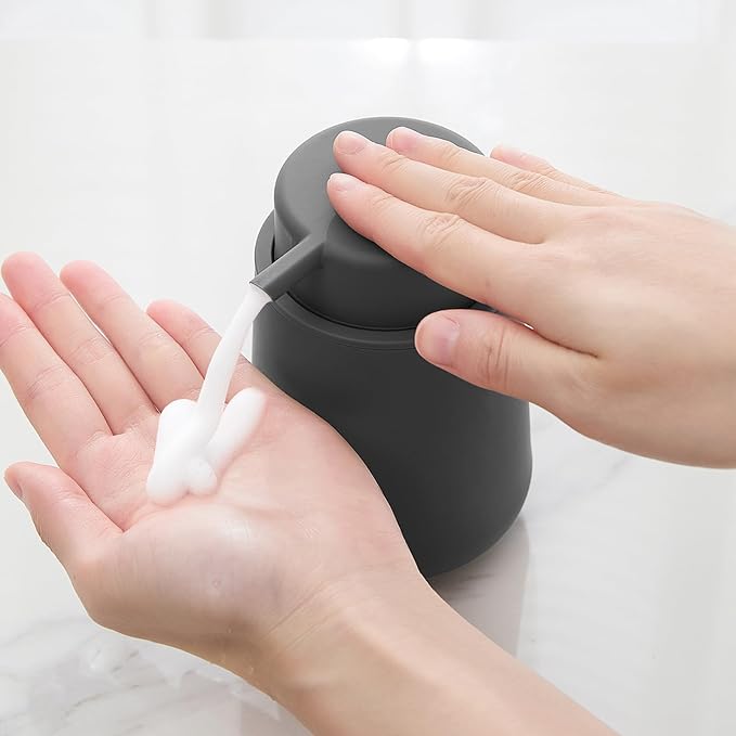 Matte Gray Foaming Hand Soap Dispenser Plastic 11 oz - Image 5