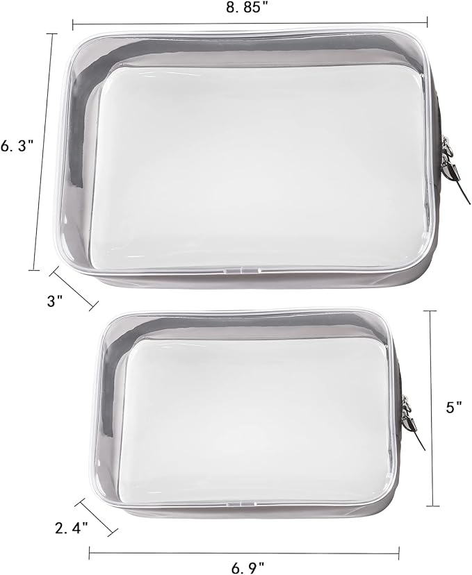 Buminee Clear Travel Bags for Toiletries, Lightweight Toiletry Bag, 2 Pack - Image 2