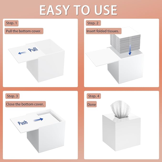 Tissue Box Cover Square, Modern Acrylic Tissues Holder, Facial Tissue Holder - Image 7