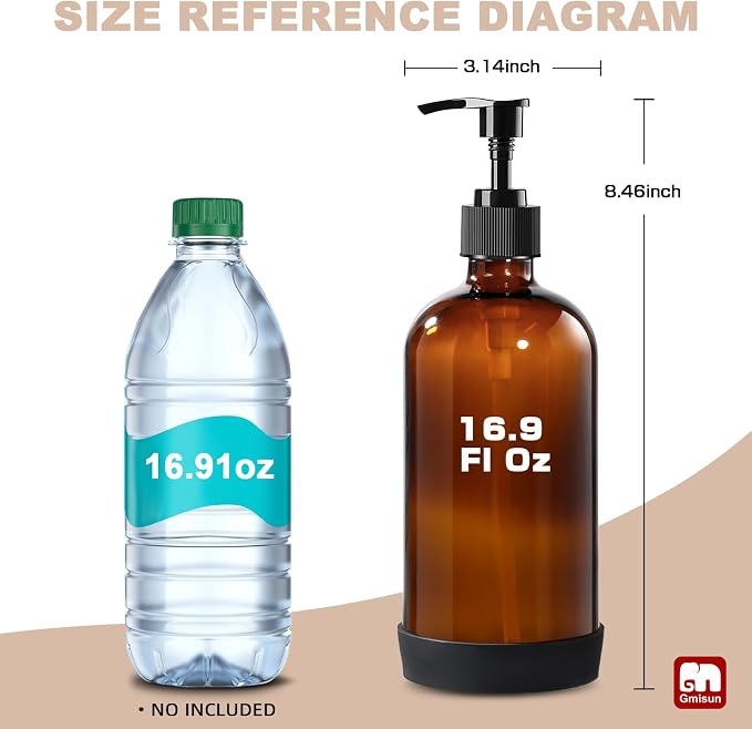 GMISUN Glass Shampoo and Conditioner Dispenser - Image 2