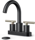 FORIOUS 4 Inch Centerset Bathroom Sink Faucet Black and Brushed Nickel by FORIOUS