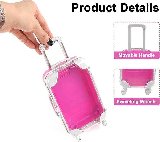 6 Pcs Mini Suitcase Favor Box Plastic Luggage Storage Empty Candy False - Image 3