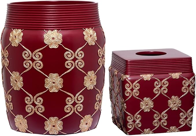 Zahari Home 2pc Elegant Rose Luxury Bathroom Accessories Set Modern Shower by ZahariHome