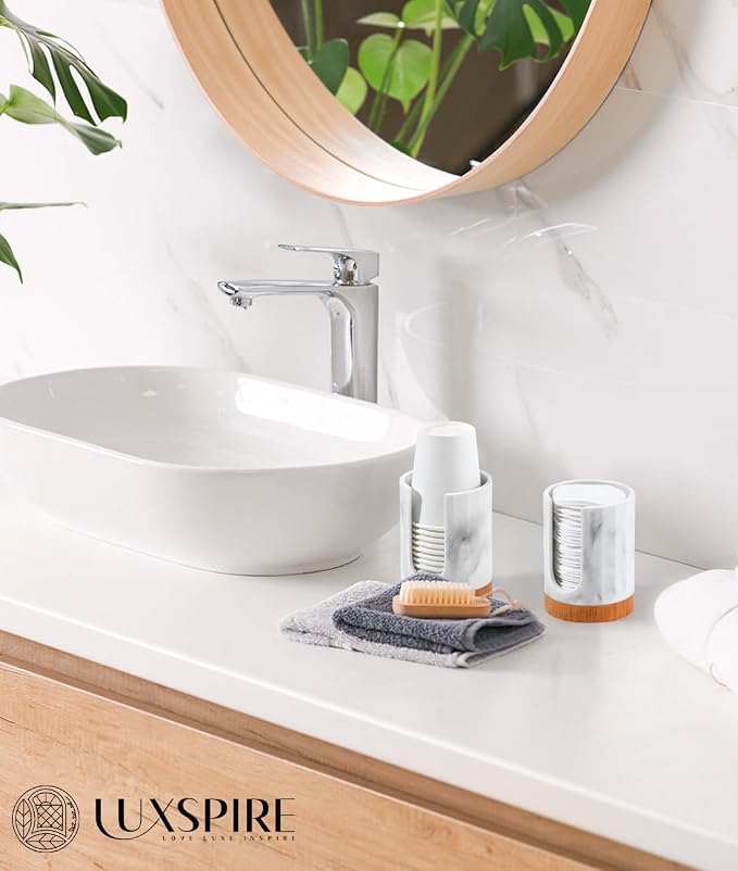 Luxspire Dixie Cup Dispenser, 5-7oz Bathroom Cup Dispenser, Marble Resin Dixie - Image 6