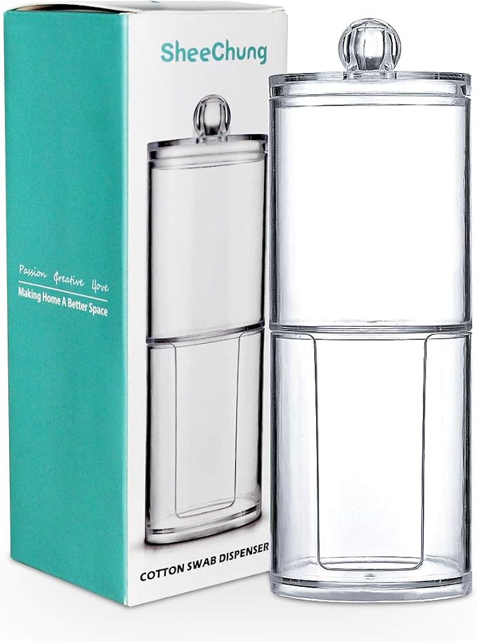 SheeChung 2-Pack Clear Acrylic Qtip Holder - Image 6