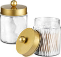 Amolliar Qtip Holder Dispenser -8oz Plastic Apothecary Jar Containers by Amolliar
