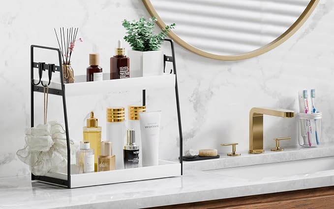 VITVITI 2-Tier Bathroom Organizer Countertop, Wood Bathroom Counter Organizer - Image 4