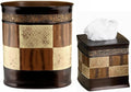 Zahari Home 2pc Zambia Animal Print Bath Accessories Set Waste Basket & Tissue by ZahariHome