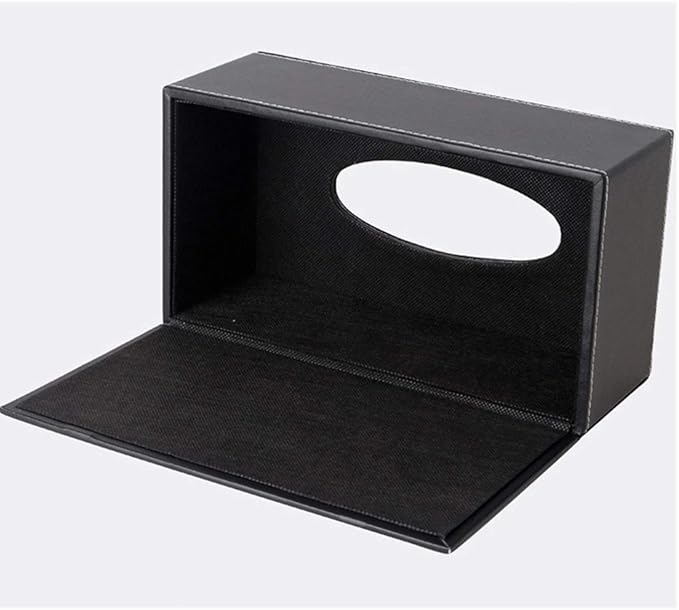 High-end Fashion PU Leather Tissue Box Holder Black - Image 5