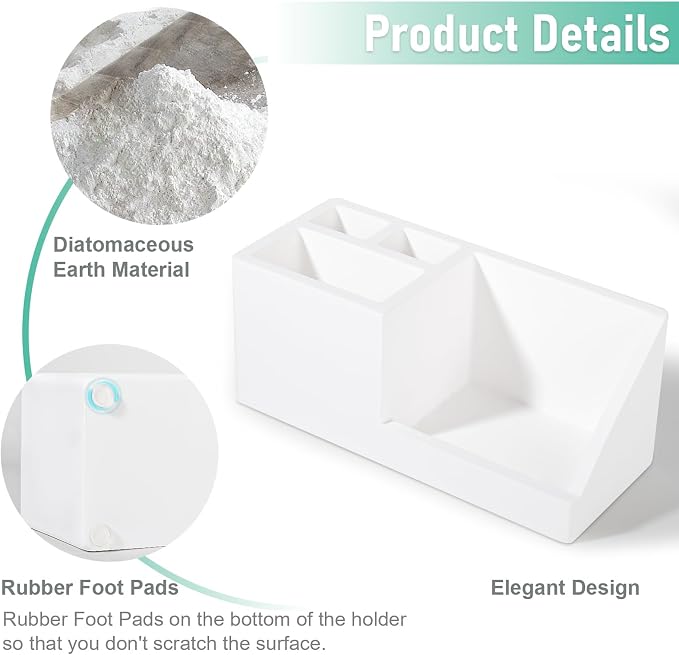 Diatomite Toothbrush Holders for Bathrooms, Quick Dry Electric Tooth Brush and - Image 5