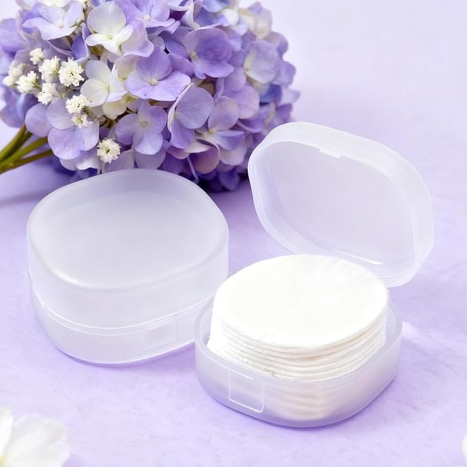 2 Pcs Portable Cotton Round Holder, Plastic Lightweight Cotton Round Dispenser - Image 3