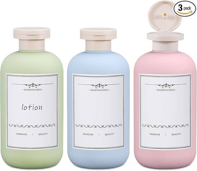 ASEVAT 6.7oz 3Pcs Plastic Refillable Travel Shampoo and Conditioner Bottles by ASEVAT