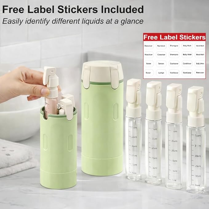 4-in-1 Travel Bottles for Toiletries, Travel Pump Bottle，Leak-Proof Shampoo - Image 4