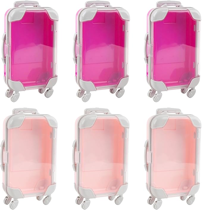 6 Pcs Mini Suitcase Favor Box Plastic Luggage Storage Empty Candy False by ASUNFO