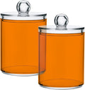 Orange Qtip Holder Organizer Dispenser Cotton Swabs Cans Plastic Jars by SHJI