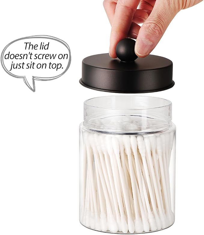 3PC Farmhouse Decor Qtip Holder Apothecary Jars Bathroom Vanity Storage - Image 3