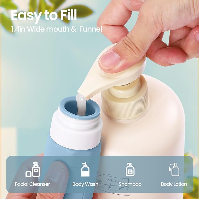 Redfly 17PCS Travel Bottles for Toiletries, TSA Approved Silicone Travel Size - Image 4