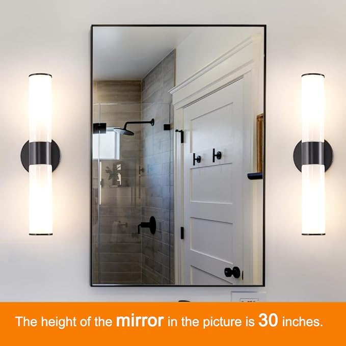 Black Wall Sconces Set of 2, Modern Sconces Wall Lighting, Bathroom Vanity - Image 2