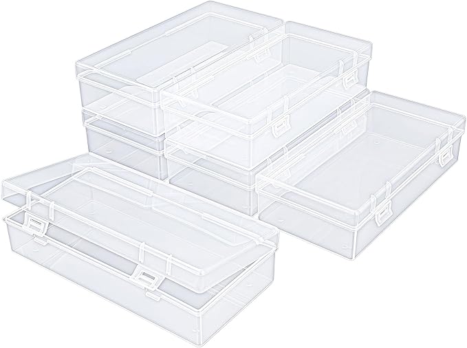 6 Pack Rectangular Clear Plastic Storage Containers Box by Thintinick