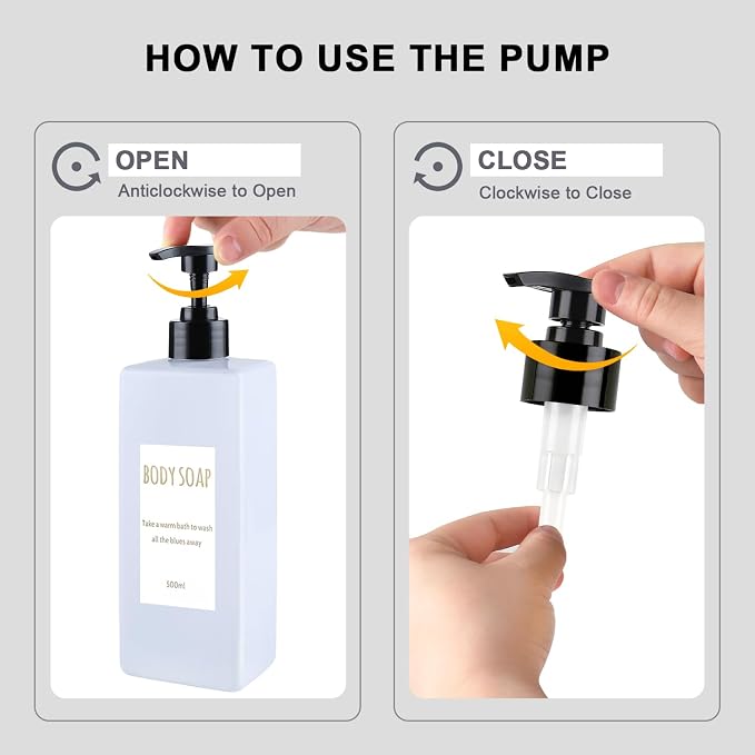 Shampoo and Conditioner Dispenser Modern Refillable Shampoo Pump Bottles - Image 5